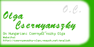 olga csernyanszky business card